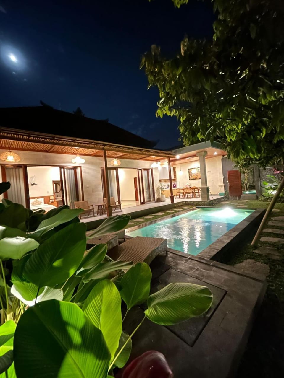Patio, Patio, Day, Night, Natural landscape, Garden, Garden view, Pool view, Swimming pool, sunbed, kitchen