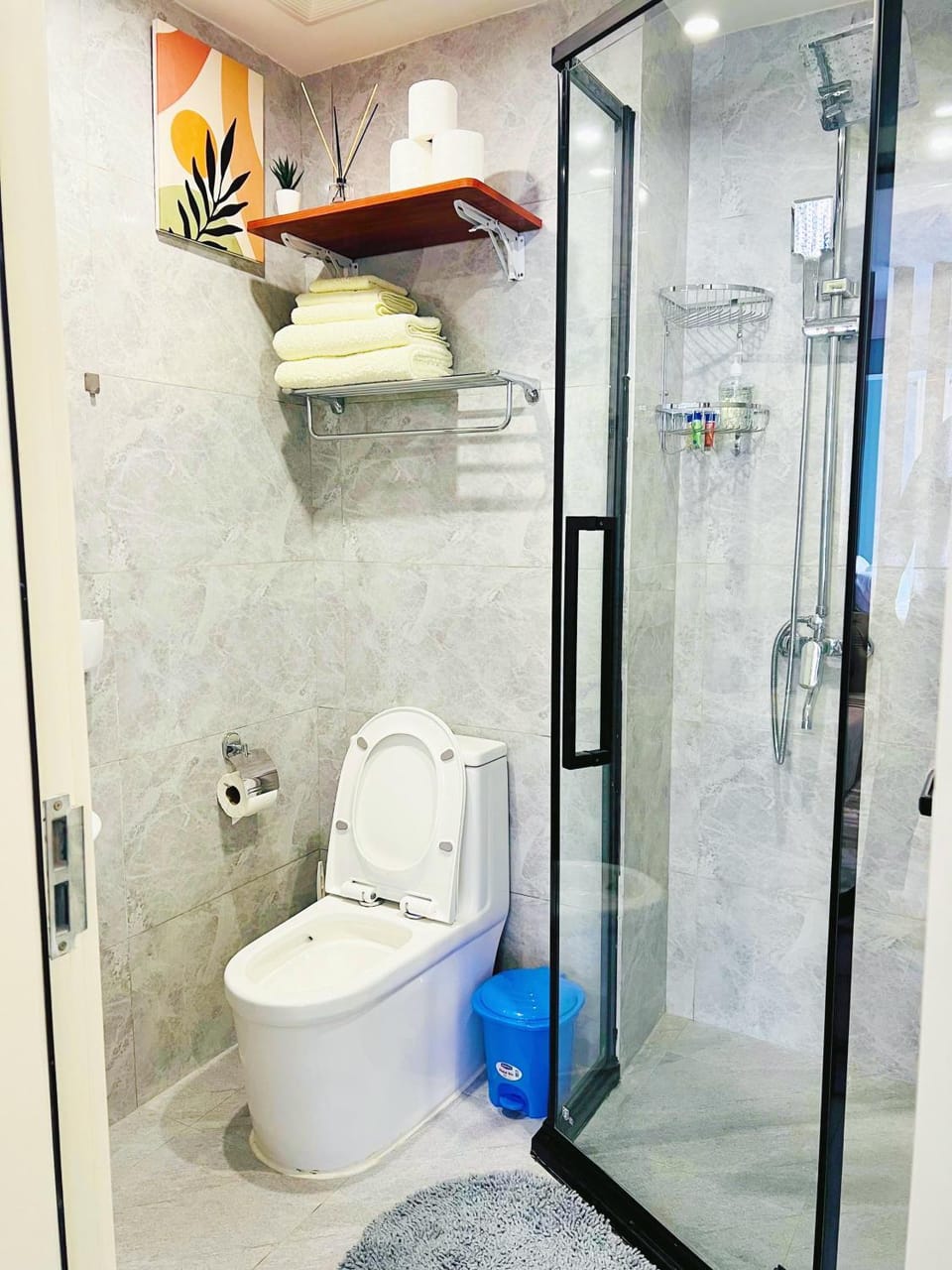 Shower, Toilet, Bathroom, towels