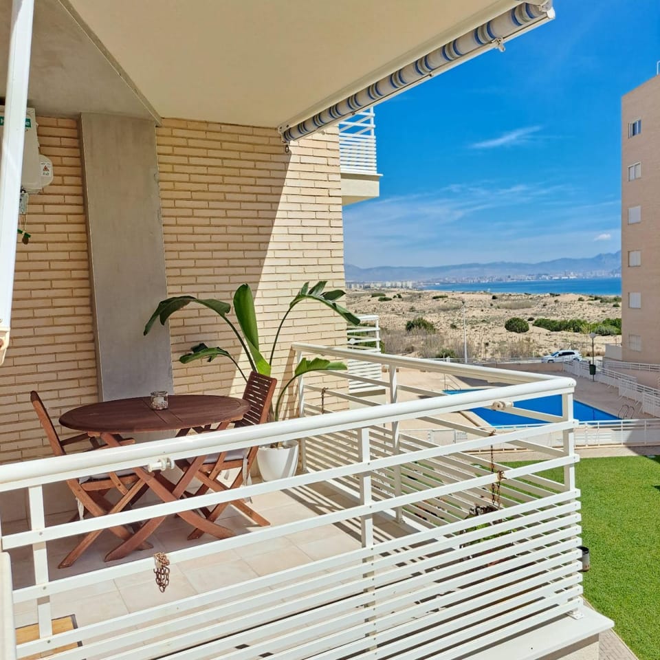 View (from property/room), Balcony/Terrace, Pool view, Sea view