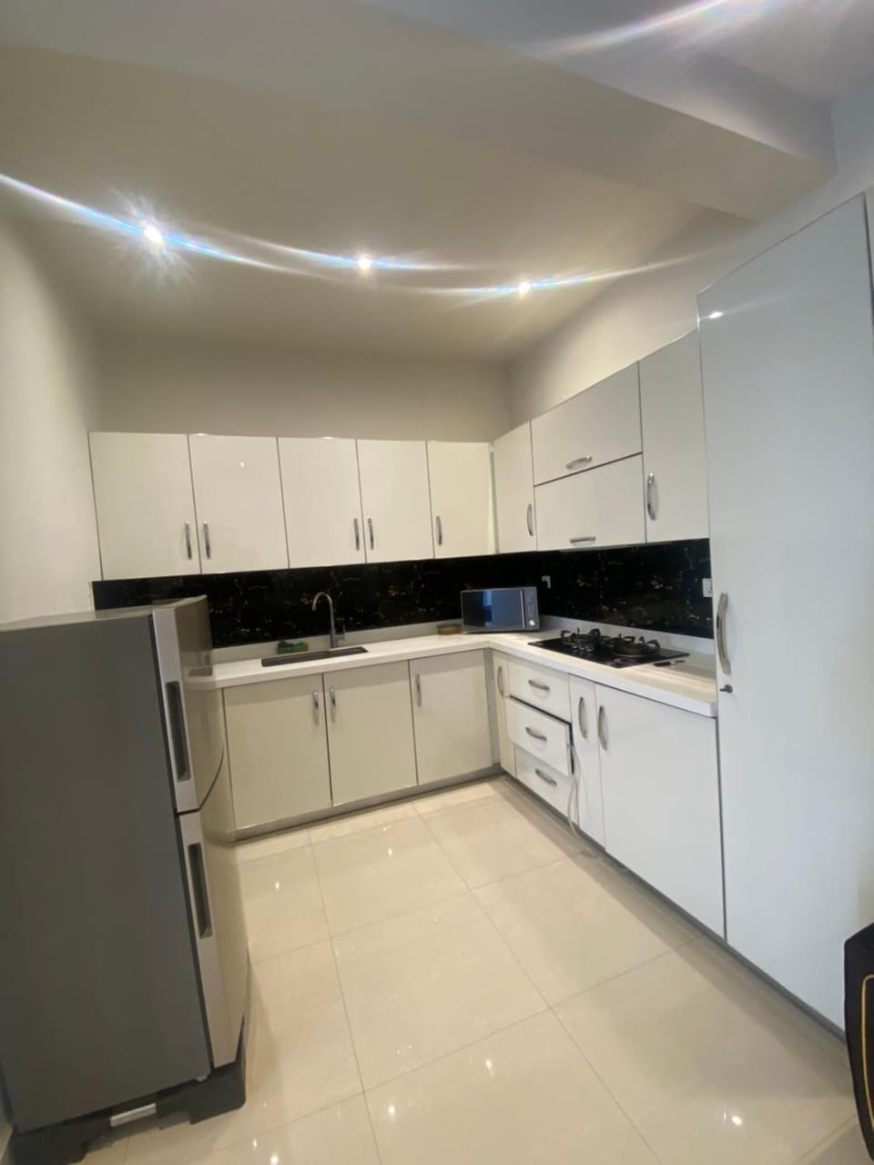 Kitchen or kitchenette, dishwasher, oven