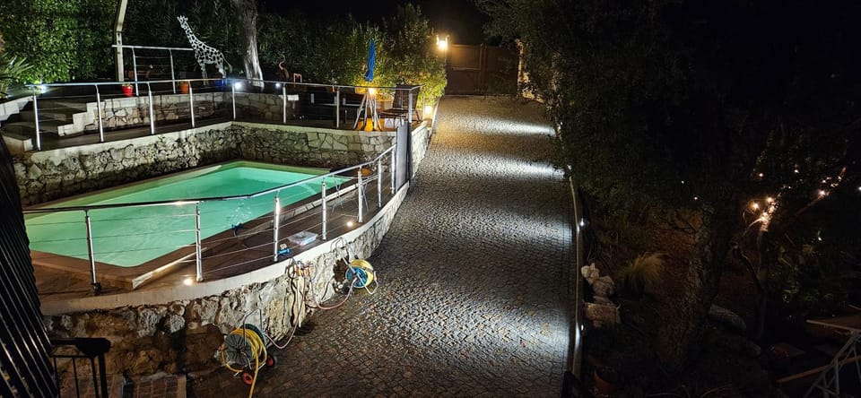 Night, Pool view, Swimming pool