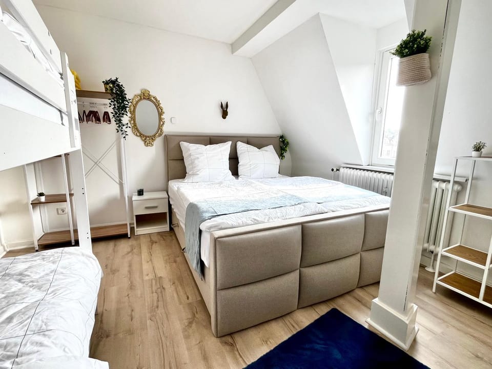 Bed, Photo of the whole room, Bedroom, bunk bed, wardrobe