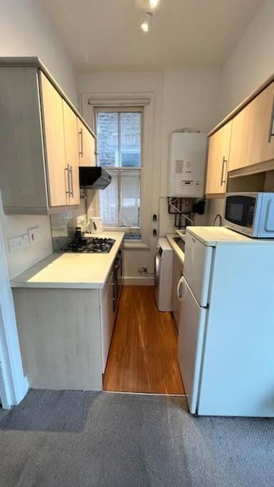 Kitchen or kitchenette, oven