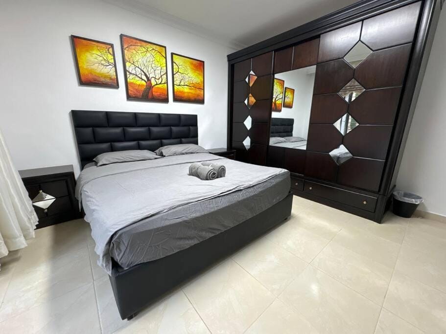 Bed, Photo of the whole room, Bedroom, towels, wardrobe