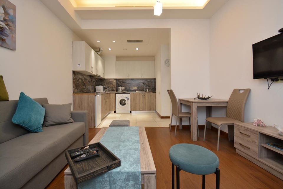 Living room, kitchen