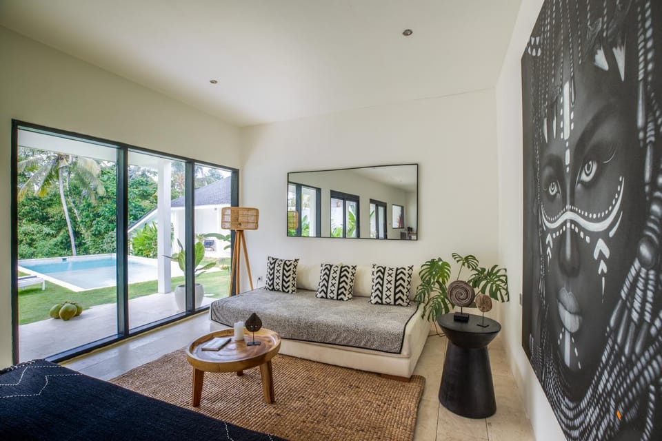 Living room, Seating area, Garden view