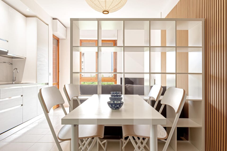 Kitchen or kitchenette, Living room, Dining area