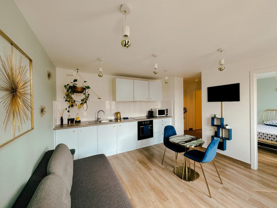 TV and multimedia, Coffee/tea facilities, Kitchen or kitchenette, Living room, Seating area, Dining area, stove