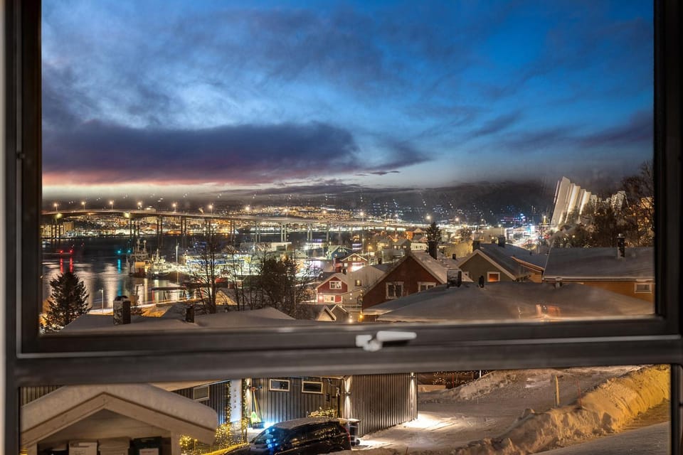 Night, Natural landscape, Bird's eye view, City view, Mountain view