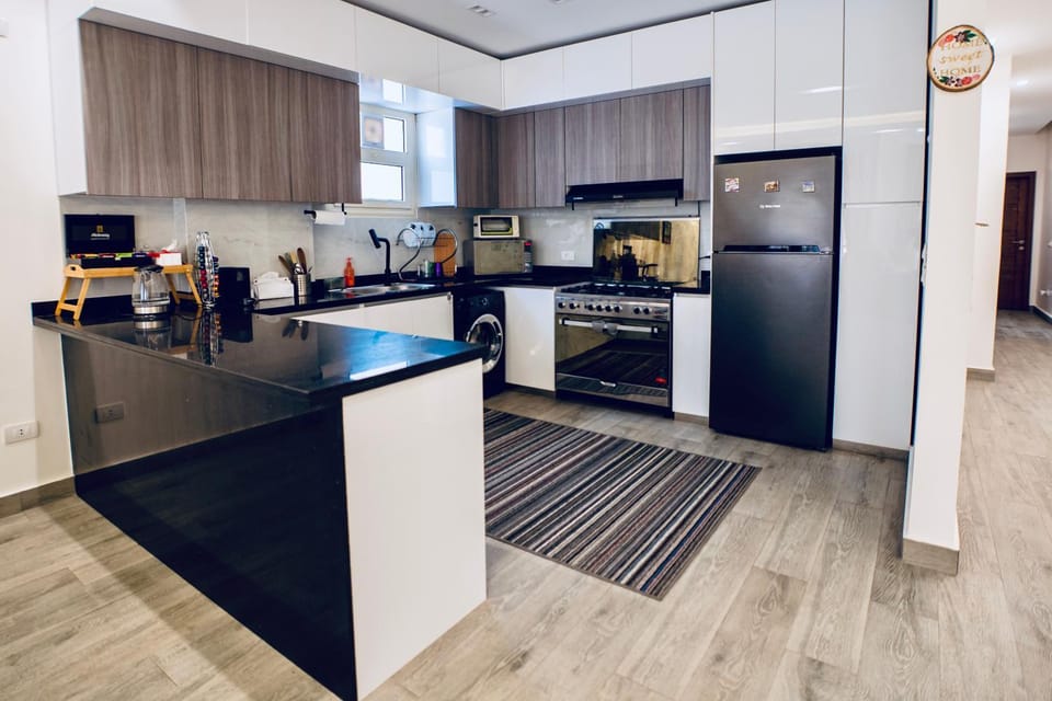 Kitchen or kitchenette, oven, stove, toaster