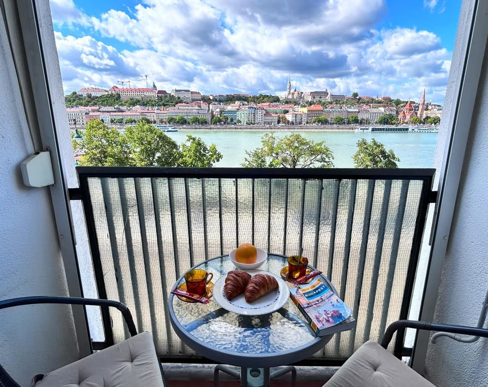 Natural landscape, View (from property/room), Balcony/Terrace, Living room, Food and drinks, Food, River view, Drinks