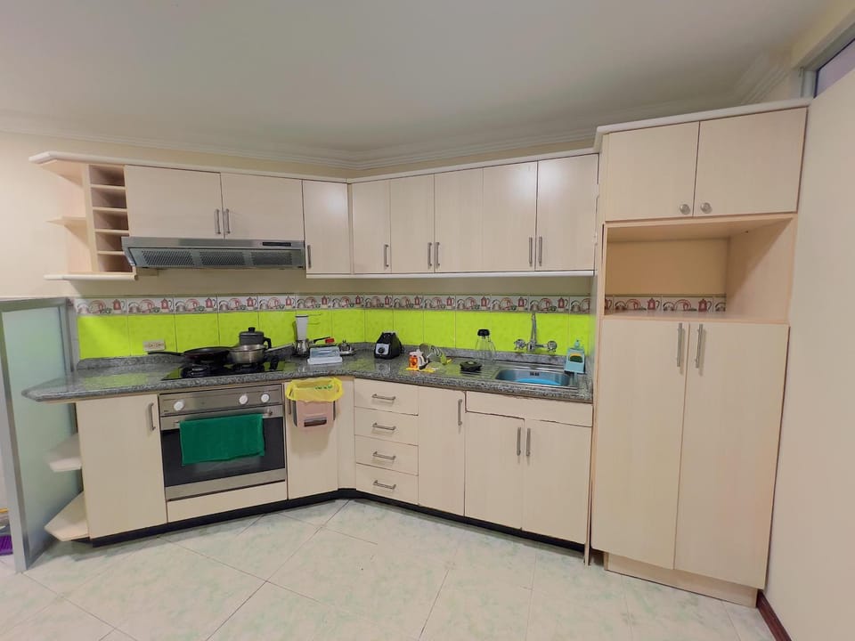 Kitchen or kitchenette, dishwasher, stove