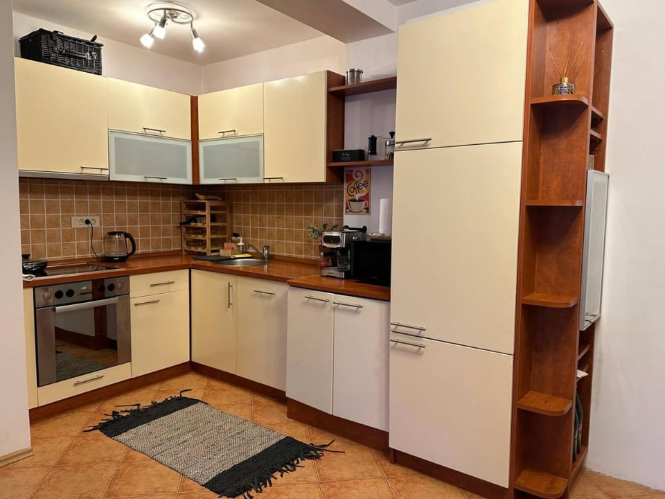 Kitchen or kitchenette, dishwasher, oven, stove