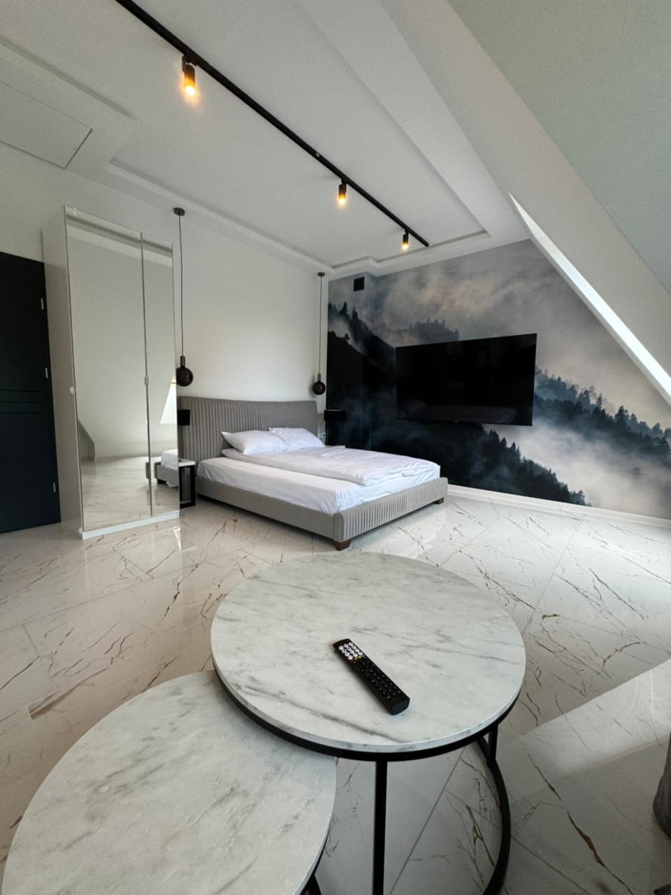 Bed, TV and multimedia, Living room, Photo of the whole room, Bedroom
