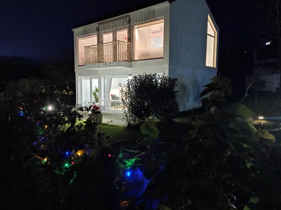Property building, Night, Garden, Garden view