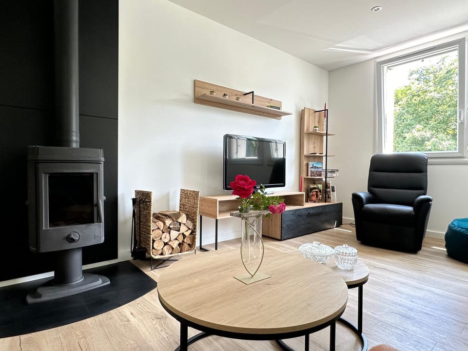 Communal lounge/ TV room, TV and multimedia, Living room, Seating area, fireplace