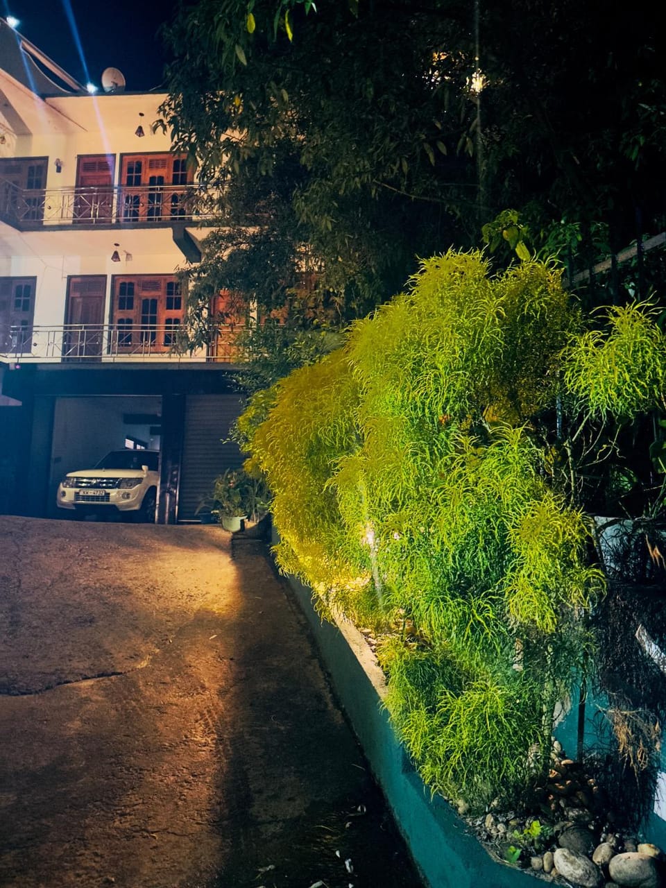 Property building, Night, Garden, Garden view, Parking