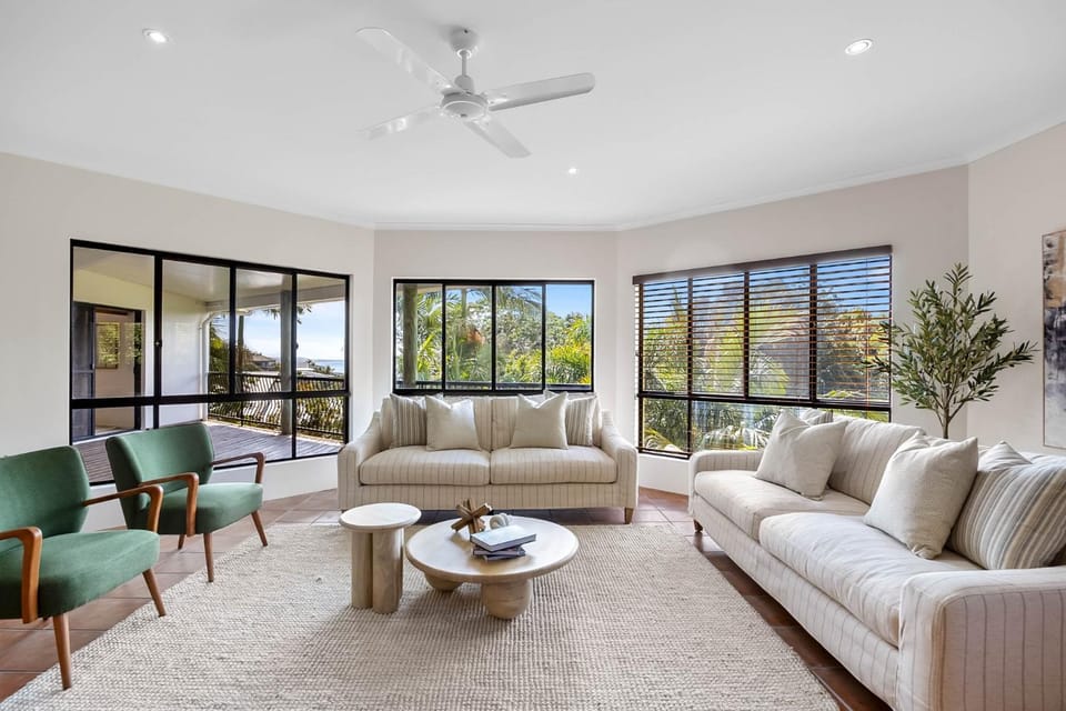 Beachside 4-Bed Retreat with Study Nook & Views House in Coolum Beach