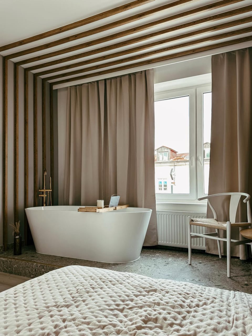 Bed, Photo of the whole room, Seating area, Bedroom, Bath