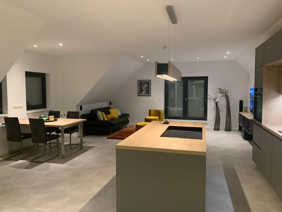 Kitchen or kitchenette, Living room, Dining area