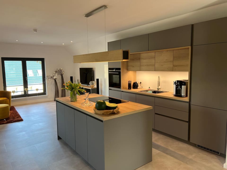 Coffee/tea facilities, Kitchen or kitchenette, dishwasher, oven, stove