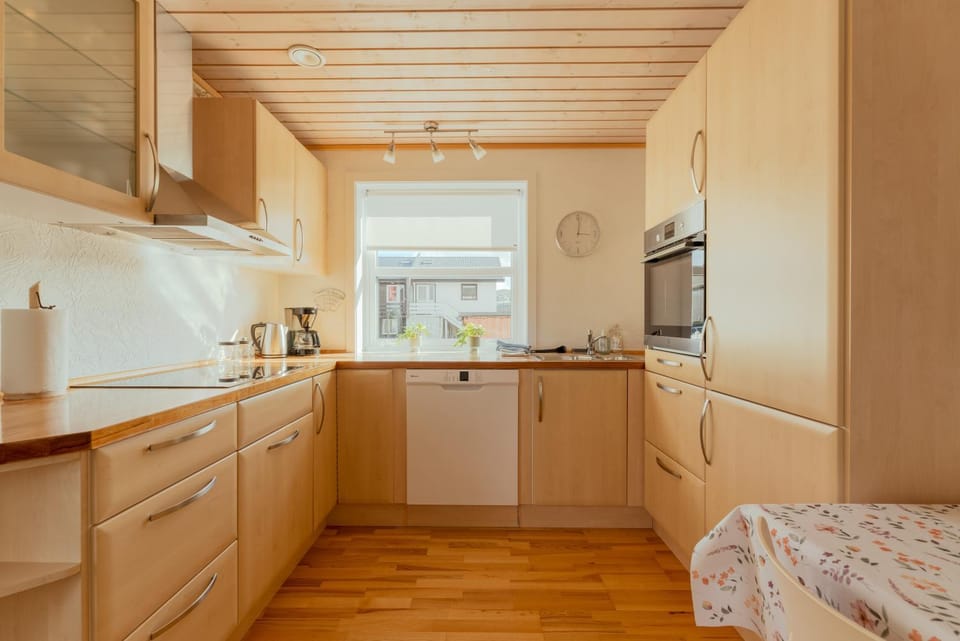 Kitchen or kitchenette, dishwasher, oven, stove