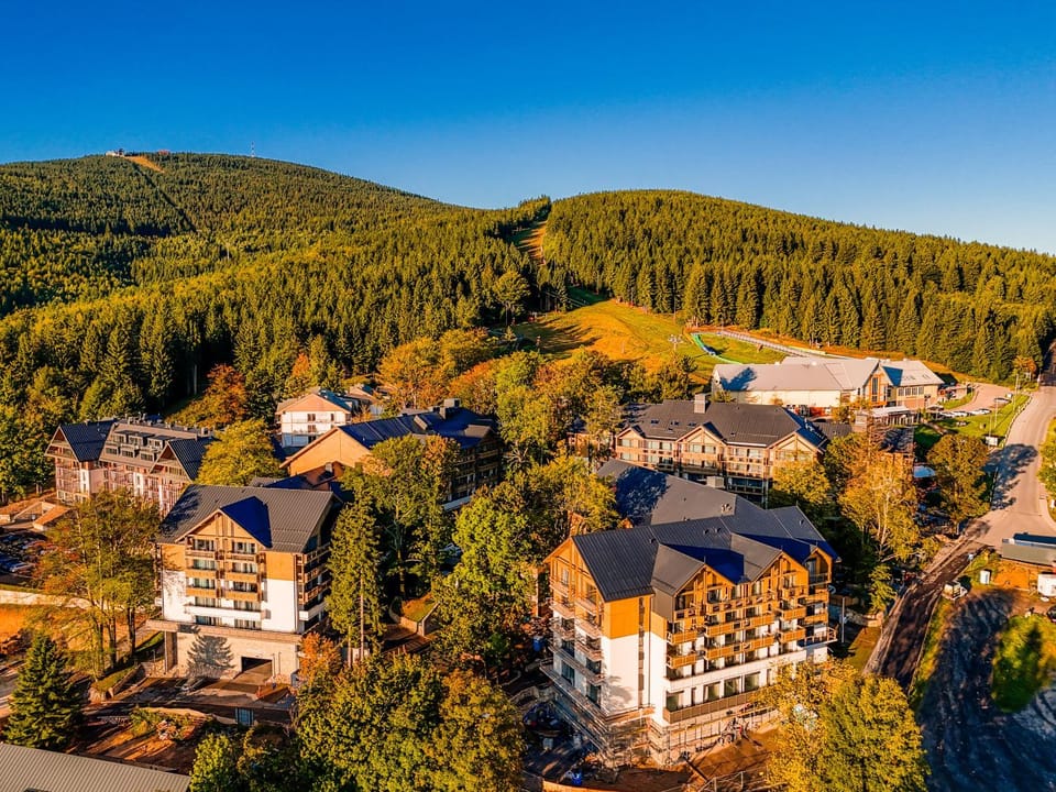 Property building, Nearby landmark, Day, Natural landscape, Bird's eye view, Garden, City view, Mountain view