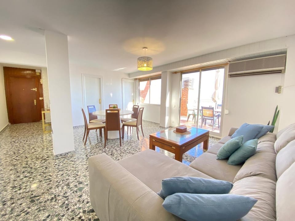 Living room, Seating area, Dining area, Sea view, air conditioner