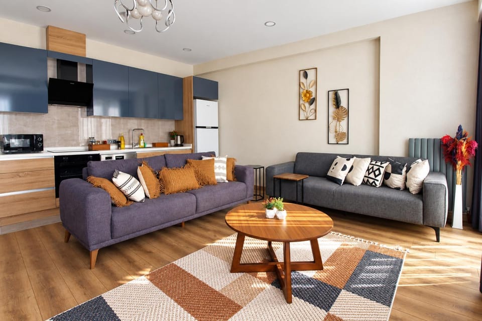Kitchen or kitchenette, Living room, Seating area, stove