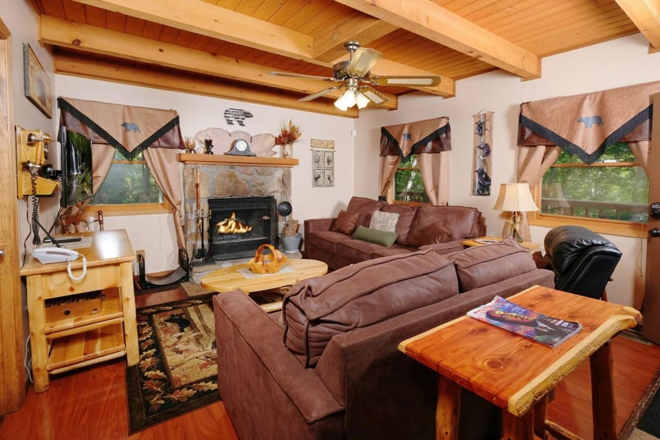 Living room, fireplace