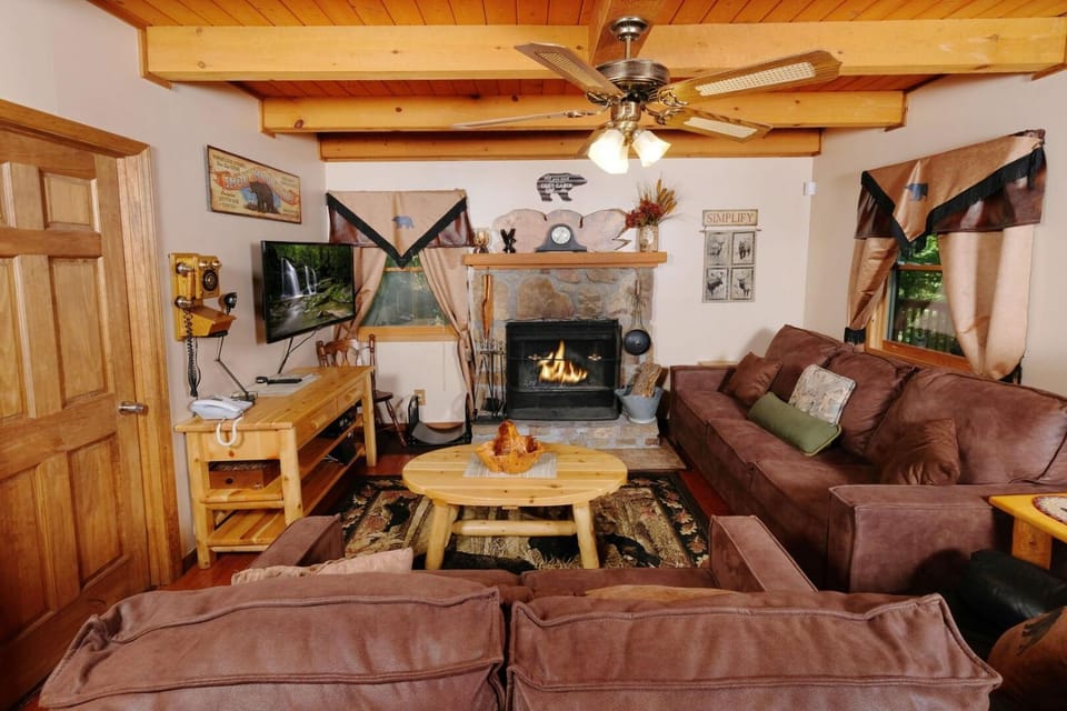 Living room, fireplace