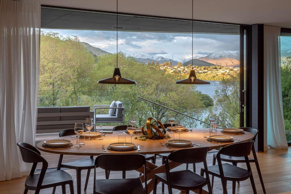 Dining area, Mountain view, Sunset