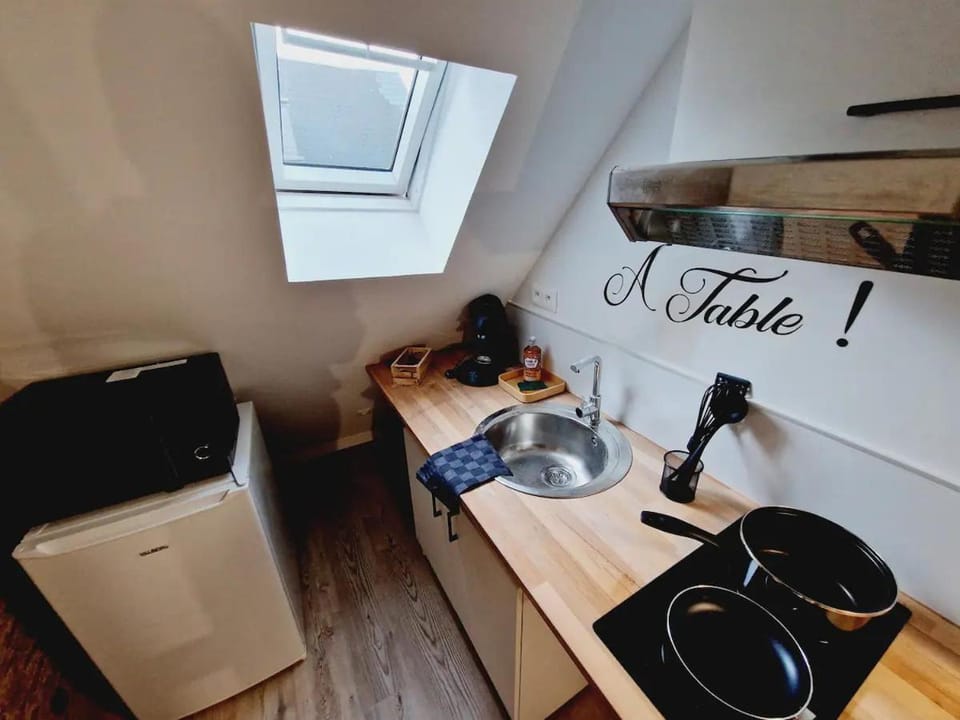 Kitchen or kitchenette, stove, toaster