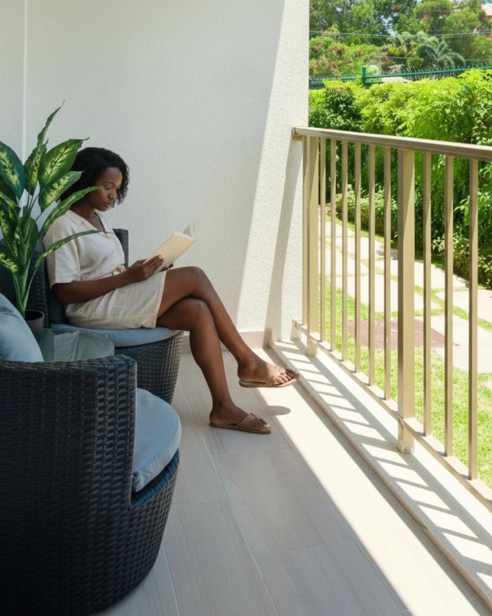 Balcony/Terrace, Seating area, Garden view