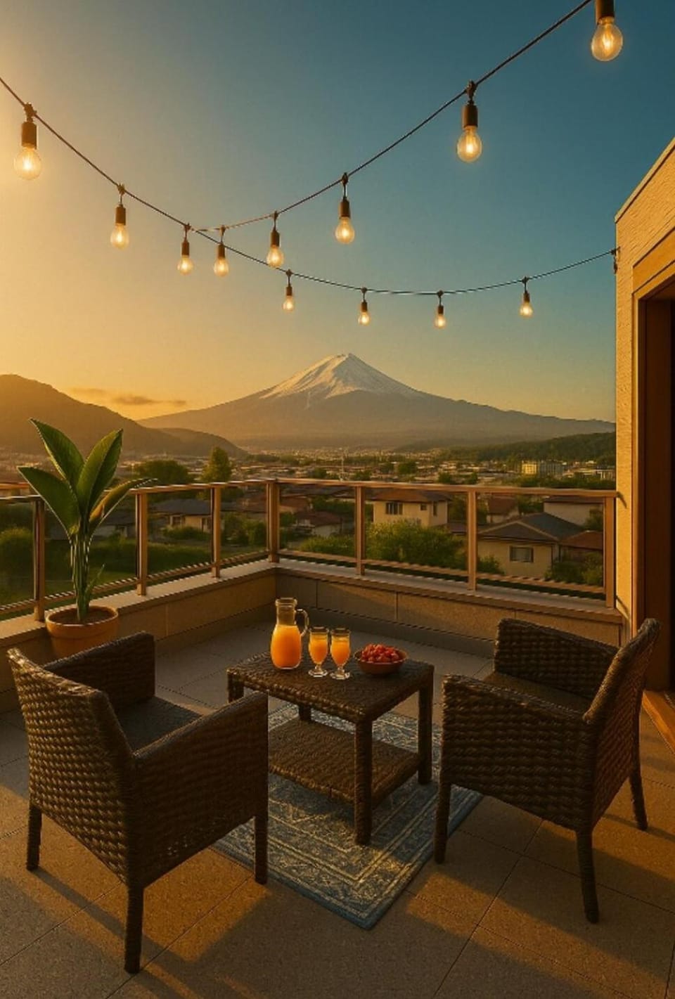 Natural landscape, Balcony/Terrace, Seating area, Mountain view