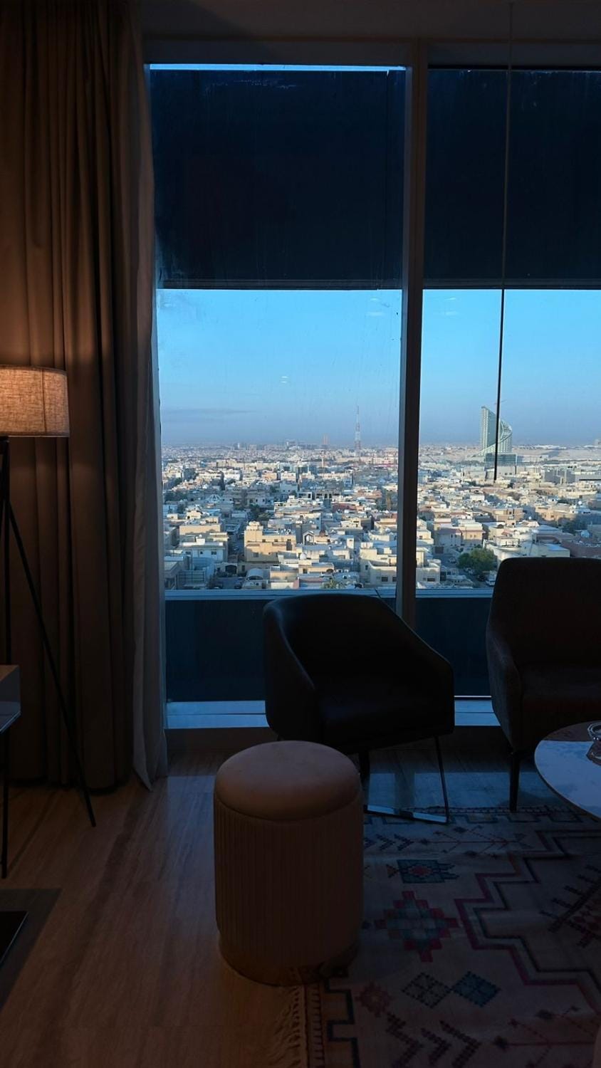Living room, Seating area, City view