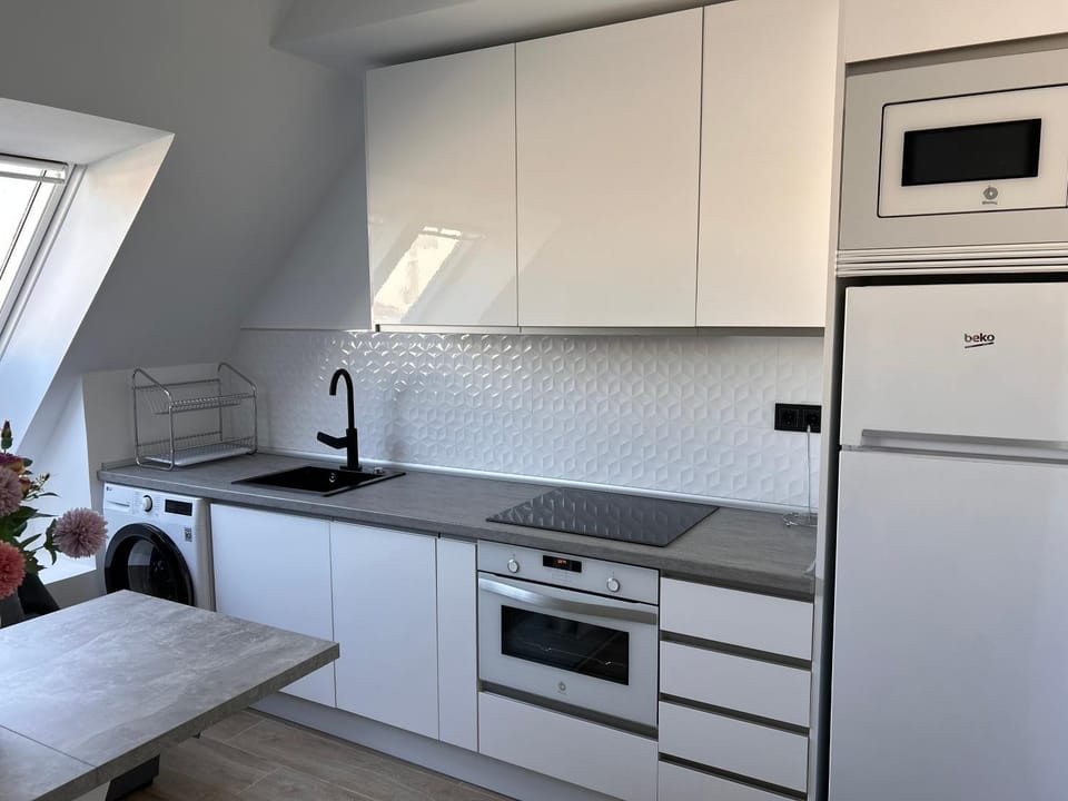 Kitchen or kitchenette, oven, stove
