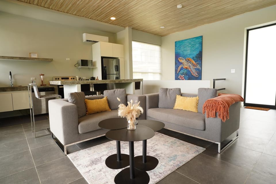 Kitchen or kitchenette, Living room, Dining area, internet, stove, air conditioner