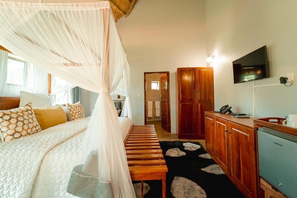 Bed, TV and multimedia, wardrobe