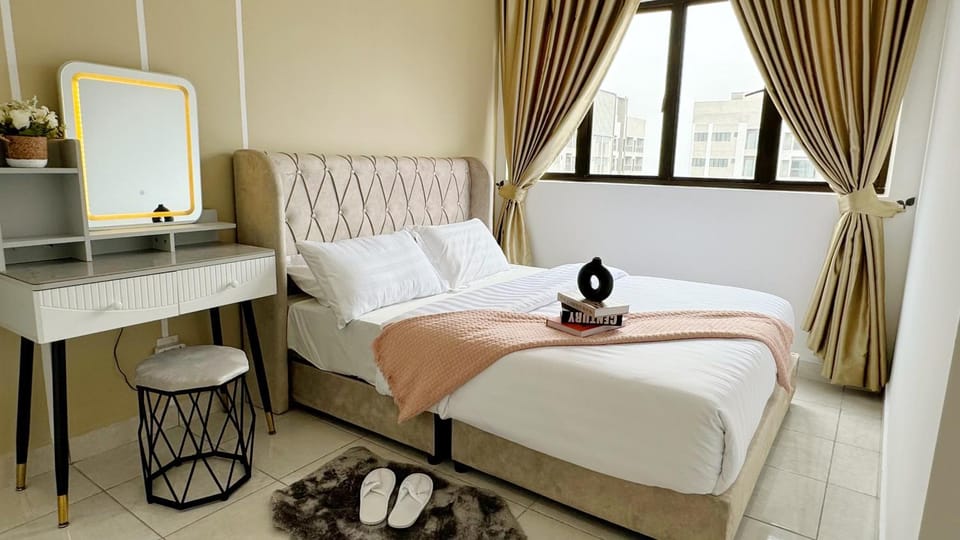 Bed, Photo of the whole room, Bedroom, hair dresser