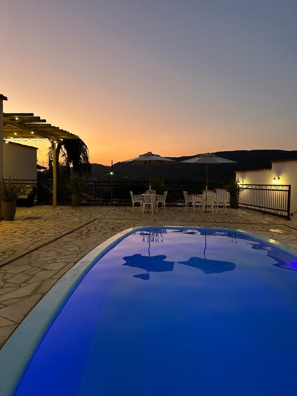 Mountain view, Pool view, Swimming pool, Sunset