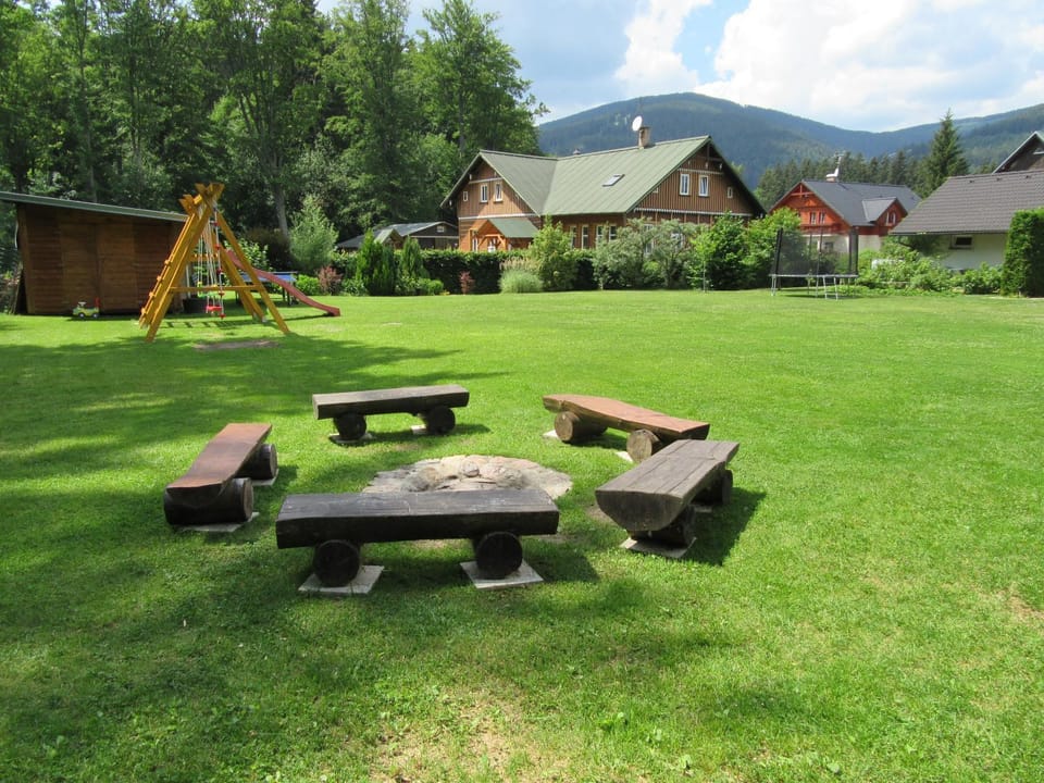 Natural landscape, Children play ground, Garden, Mountain view