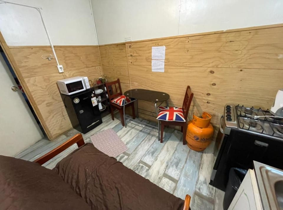Kitchen or kitchenette, oven