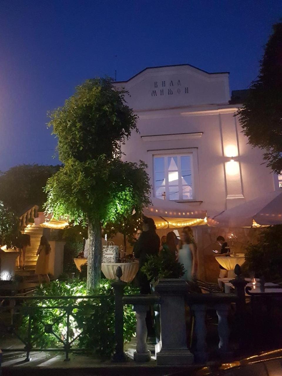 Property building, Night, Garden, Garden view