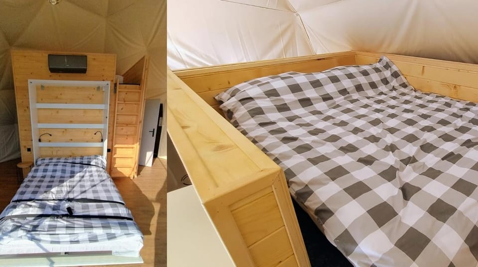 Bed, air conditioner
