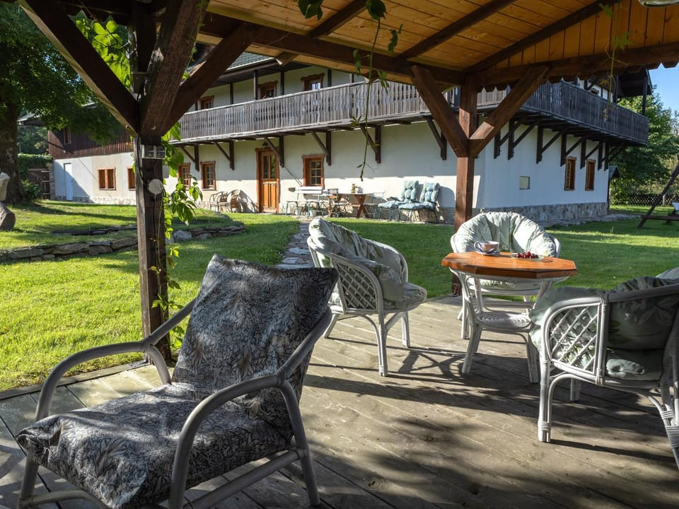 Property building, Garden, Seating area