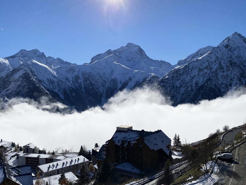 Natural landscape, Skiing, Mountain view