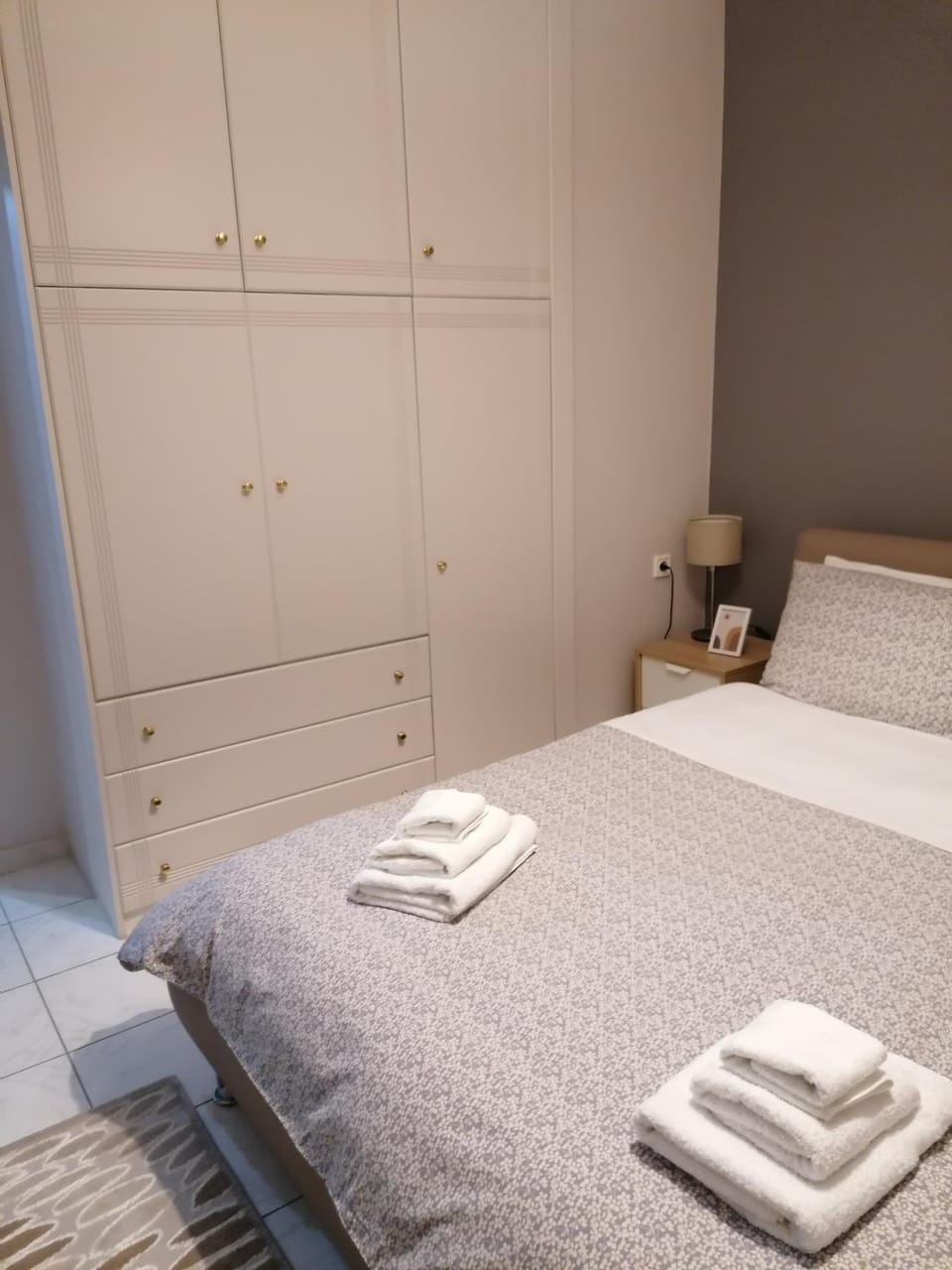 Bed, Photo of the whole room, Bedroom, towels, wardrobe