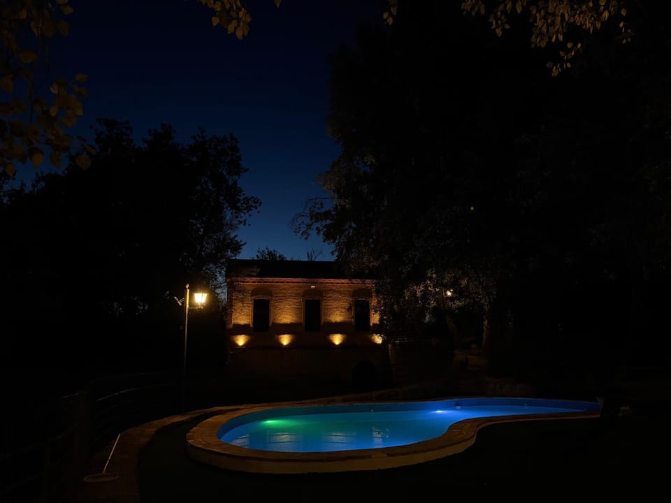 Night, Natural landscape, Swimming pool