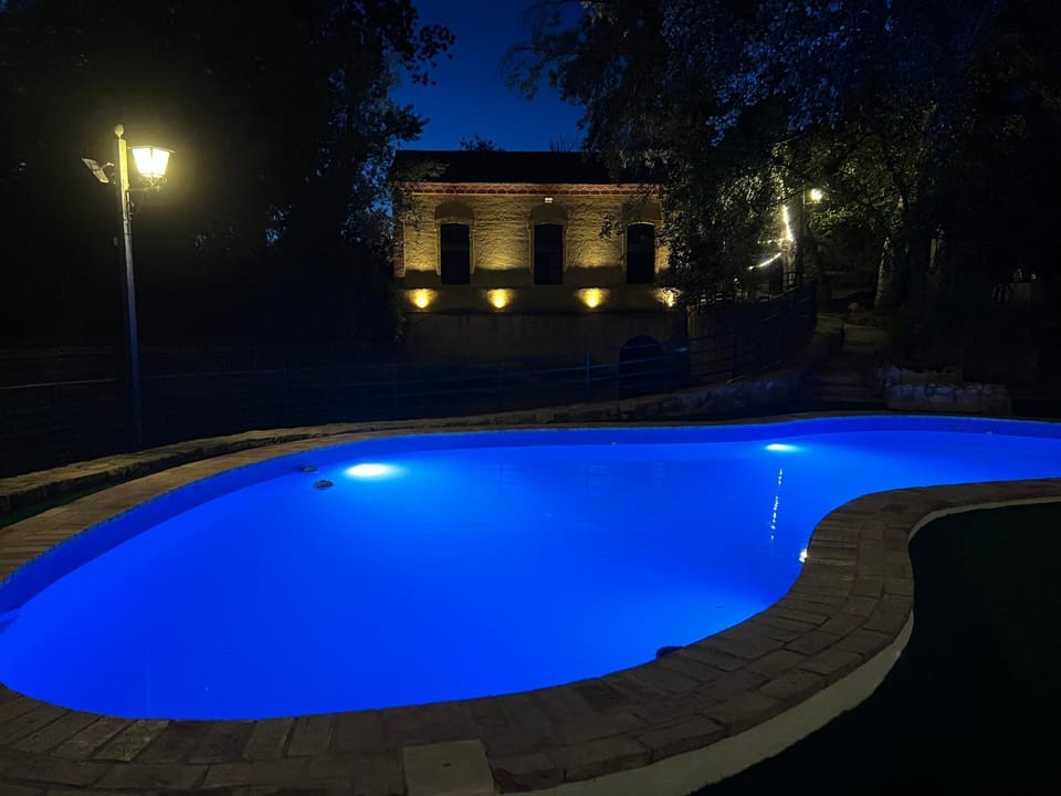 Night, Pool view, Swimming pool